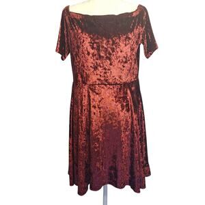 Xhilaration Crushed Velvet Whimsigoth Womens Dress Off Shoulder Skater XL